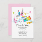 音楽、ミュージカル楽器ドラムキッズ 招待状 (正面/裏面)