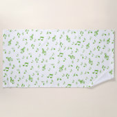 音楽，ミュージカル，ノート，メロディー，ブラック，サウンド，クレフ、 音符記号, ビーチタオル (正面)