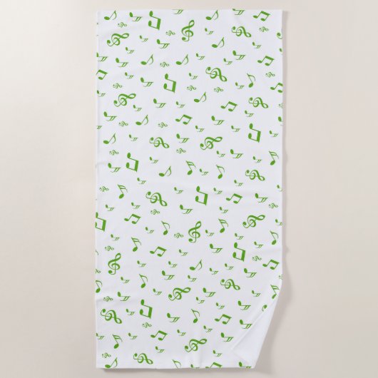 音楽，ミュージカル，ノート，メロディー，ブラック，サウンド，クレフ、 音符記号, ビーチタオル (正面)