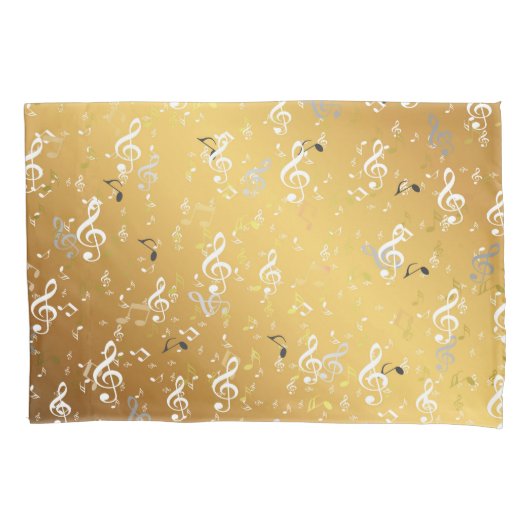 音楽,ミュージカル,ノート,白,メロディー,クレフ、 音符記号,サウンド, 枕カバー (正面)