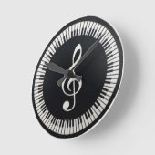 音楽 ラウンド壁時計 (傾斜)