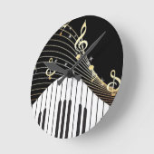 音楽 ラウンド壁時計 (傾斜)