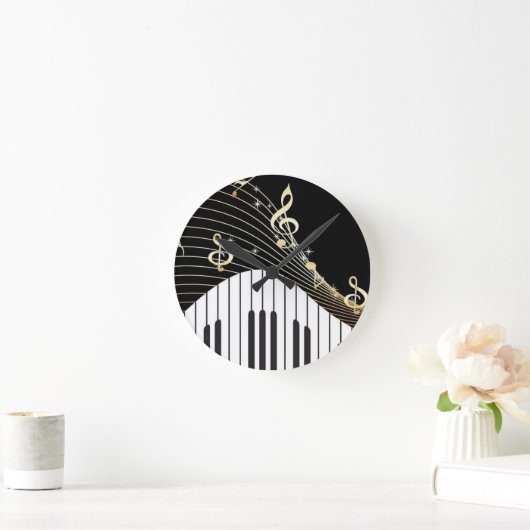 音楽 ラウンド壁時計 (ホーム)