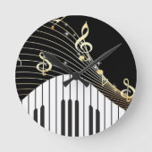 音楽 ラウンド壁時計 (正面)