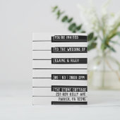 音楽=ラブピアノ鍵結婚式招待状 ポストカード (スタンド正面)