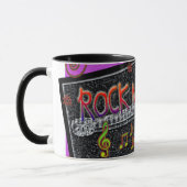 音楽「ロックマイワールド」のマグカップ マグカップ (左)