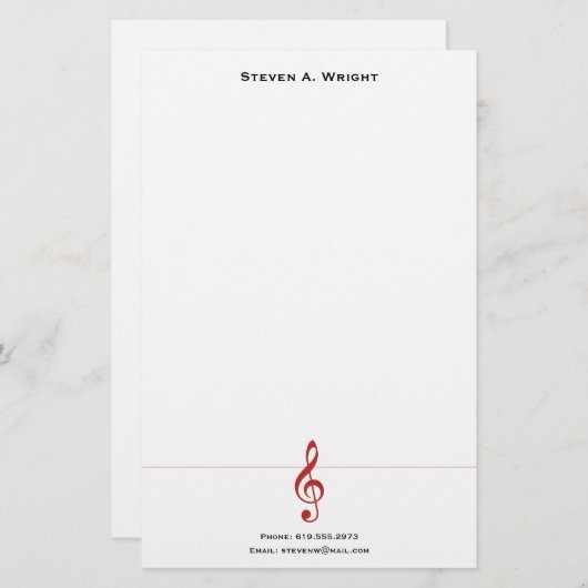 音楽 便箋 (正面/裏面)