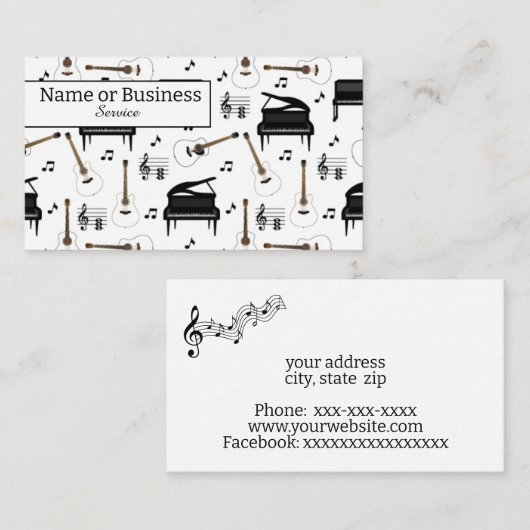 音楽 名刺 (正面/裏面)