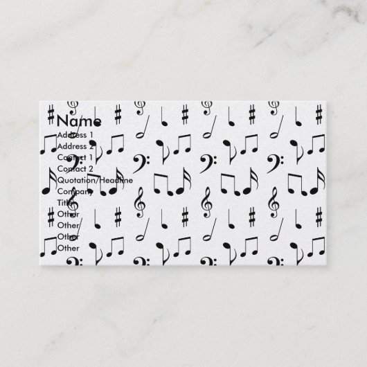音楽 名刺 (正面)