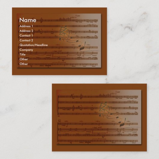 音楽 名刺 (正面/裏面)