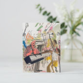 音楽 – 抽象芸術アートカードポストカード ポストカード (スタンド正面)