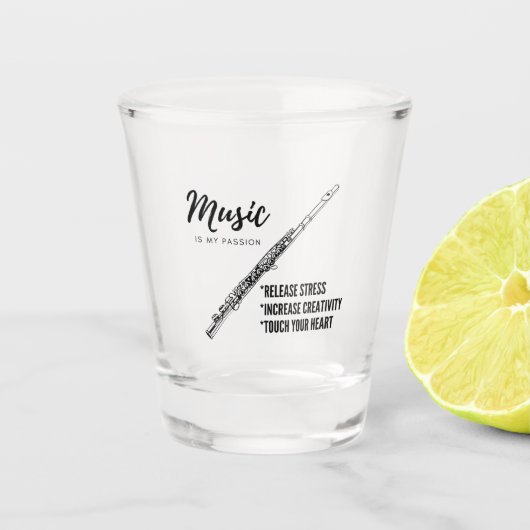 音楽，楽器，恋人，フルート ショットグラス (正面)