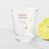 音楽、楽器、愛好家トランペット引用文 ショットグラス (裏面)