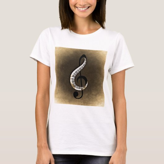 音楽 楽器 音符 ダンス 調子 ラジオ キー Tシャツ (正面)