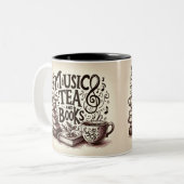 音楽、紅茶、本 ツートーンマグカップ (正面左)
