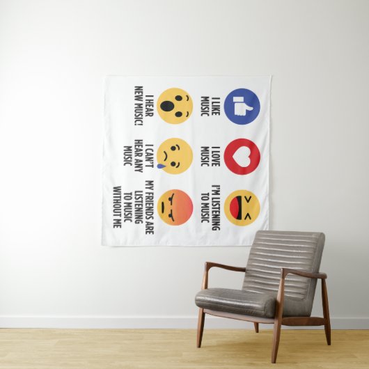 音楽（絵文字） タペストリー (インサイチュ(横))