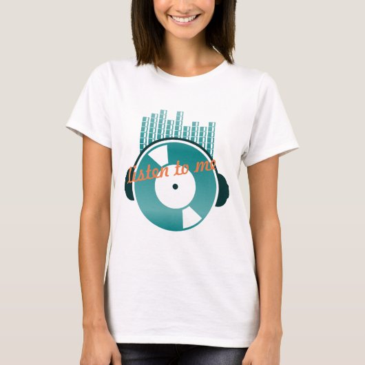 音楽 – 聞自分に対して Tシャツ (正面)