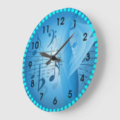 音楽（青） ラージ壁時計 (傾斜)