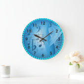 音楽（青） ラージ壁時計 (ホーム)