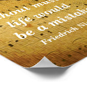 音楽 – 音楽のない生活フリードリッヒ・ニーチェ ポスター (角)