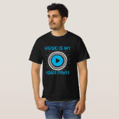音楽 – 音楽は私の高いパワー Tシャツ (正面フル)