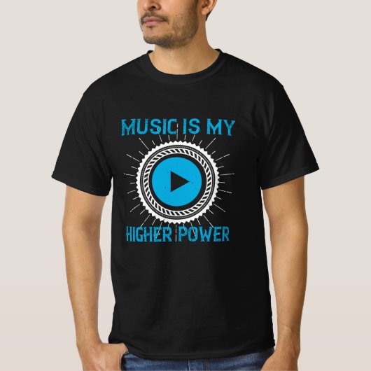 音楽 – 音楽は私の高いパワー Tシャツ (正面)
