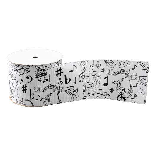 音楽、音楽ノート グログランリボン (リール)