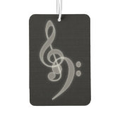 音楽 – 高音と低音のクレフ、 音符記号 カーエアーフレッシュナー (裏面)