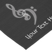 音楽 – 高音と低音のクレフ、 音符記号 ショートテーブルランナー (コーナー)