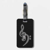 音楽 – 高音と低音クレフ、 音符記号ラゲッジタグ ラゲッジタグ (裏面縦)