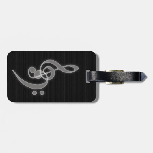 音楽 – 高音と低音クレフ、 音符記号ラゲッジタグ ラゲッジタグ (裏面横)