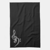 音楽 – 高音と低音クレフ、 音符記号 – キッチンタオル (縦)