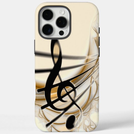音楽 – 高音クレフ、 音符記号 Case-Mate iPhoneケース (裏面)