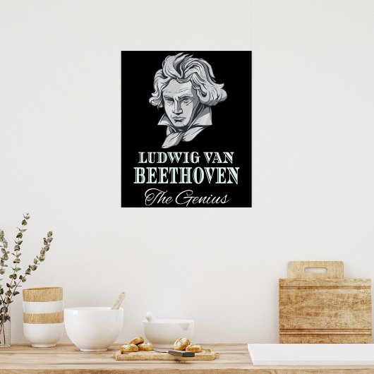 音楽 – Ludwig Van Beethoven The Genius ポスター (キッチン)