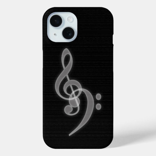 音楽 – Treble and Bassクレフ、 音符記号iPhone 15ケース Case-Mate iPhoneケース (裏面)