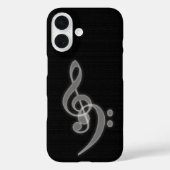 音楽 – Treble and Bassクレフ、 音符記号iPhone 16ケース Case-Mate iPhoneケース (裏面)