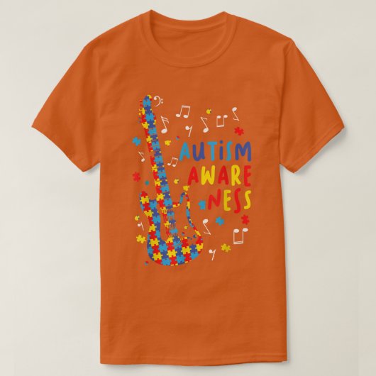 音楽Aに対する神経多様性自閉症の認識を受け入れる Tシャツ (デザイン正面)