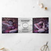 音楽CDアルバムカバー小冊子誕生日パーティー 三つ折り招待状 (内部)