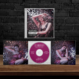 音楽CDアルバムカバー小冊子誕生日パーティー 三つ折り招待状