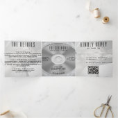 音楽CDアルバムカバー結婚ブックレットのオールインワン 三つ折り招待状 (内部)