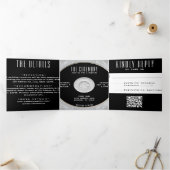 音楽CDアルバムカバー結婚ブラックのオールインワン 三つ折り招待状 (内部)