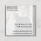 音楽CDケースアルバムカバーのヘアスタイリスト スクエア名刺 (裏面)