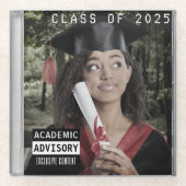 音楽CDケースアルバムカバークラス ガラスコースター (正面)