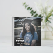 音楽CDケースアルバムカバーブルー卒業 案内状 (スタンド正面)