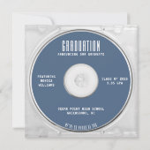 音楽CDケースアルバムカバーブルー卒業 案内状 (裏面)