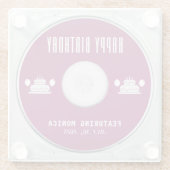 音楽CDケースアルバムカバー誕生日パーティー ガラスコースター (裏面)