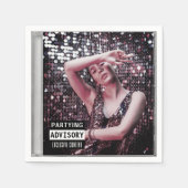 音楽CDケースアルバムカバー誕生日パーティー スタンダードカクテルナプキン (正面)