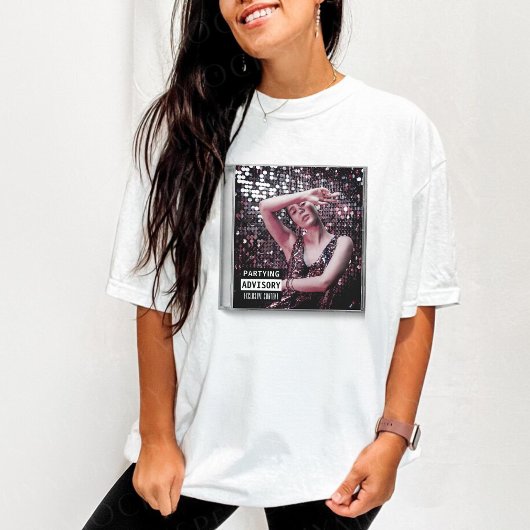 音楽CDケースアルバムカバー誕生日パーティー Tシャツ