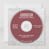 音楽CDケースアルバムカバー赤卒業 案内状 (裏面)