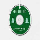 音楽CDフォトグリーンクリスマスツリー メタルオーナメント (正面左)